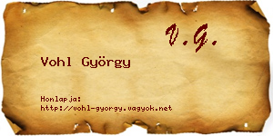 Vohl György névjegykártya