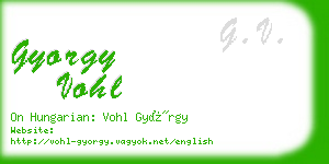 gyorgy vohl business card